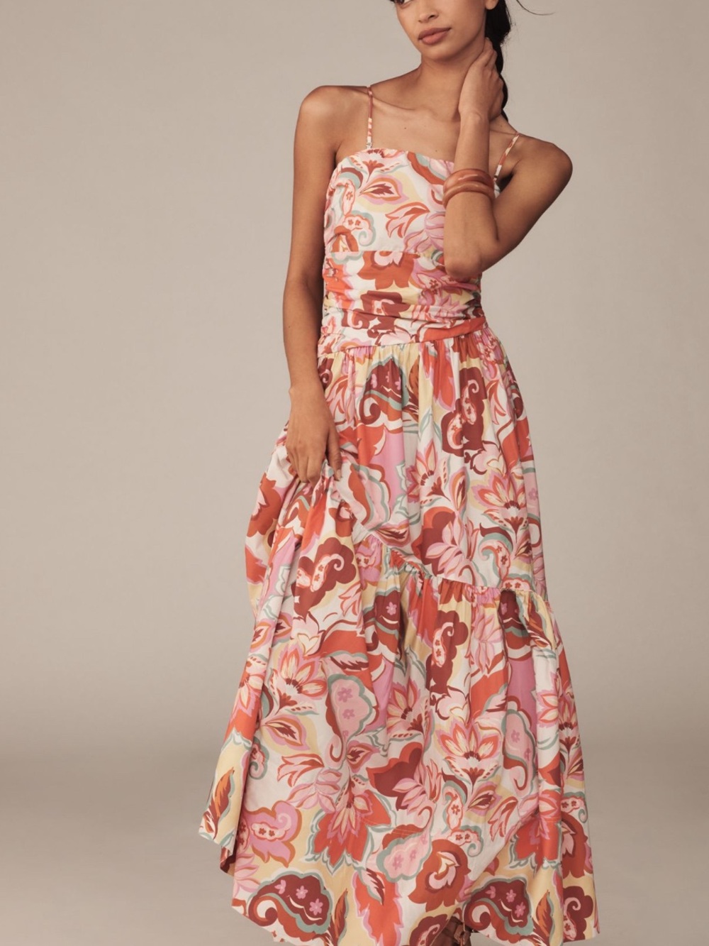 NWT LOVE THE LABEL X Anthropologie FLORAL Maxi Dress